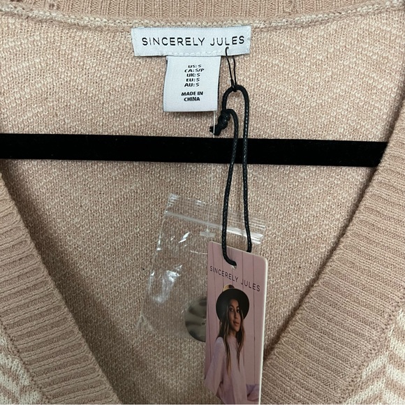 NWT Sincerely Jules Chevron Cardigan Sweater - size SMALL - Picture 2 of 8